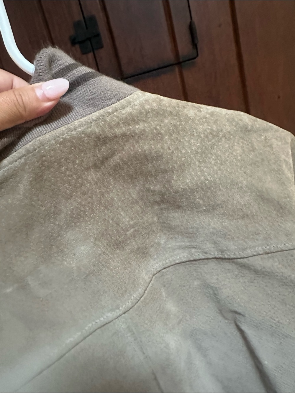 William Barry Taupe Suede Bomber Jacket - Picture 3 of 7